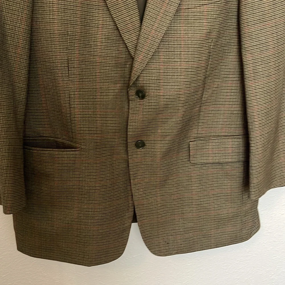 Stanley Blacker Brown Plaid Blazer Size 43R